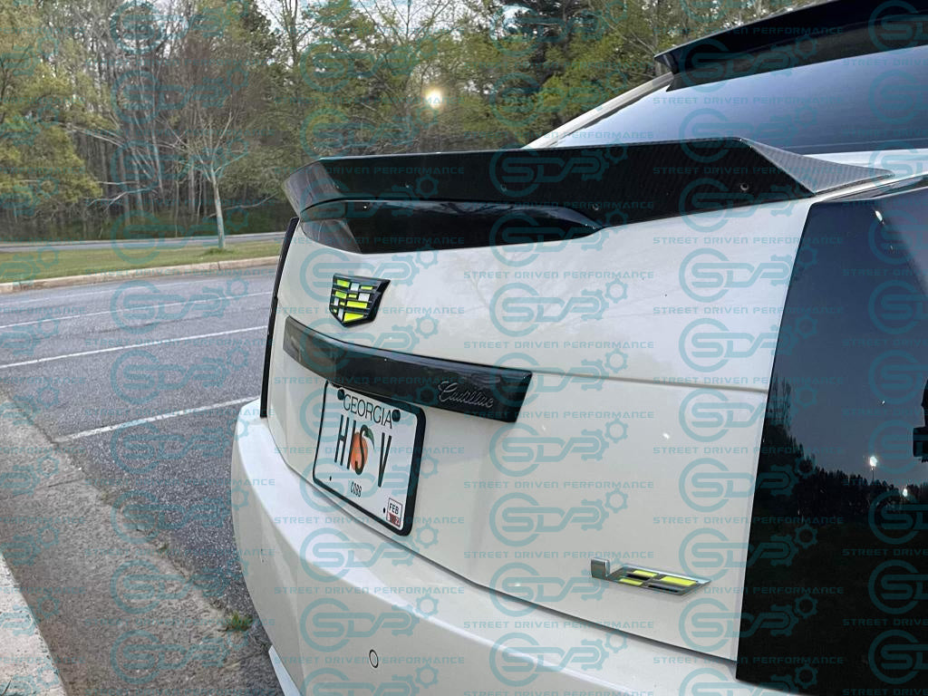 2009-2015 Cadillac CTS-V V2 | Sedan Carbon Fiber Rear Trunk Lid Wickerbill Spoiler / Wing